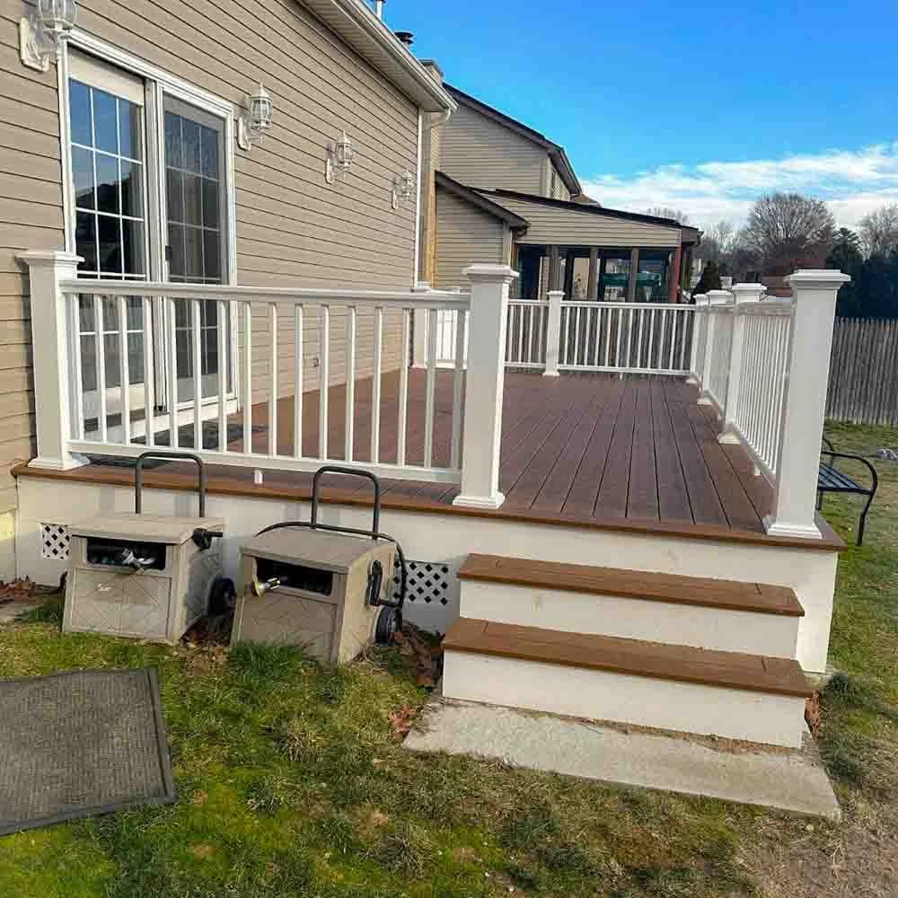 Completed deck construction Completed deck construction